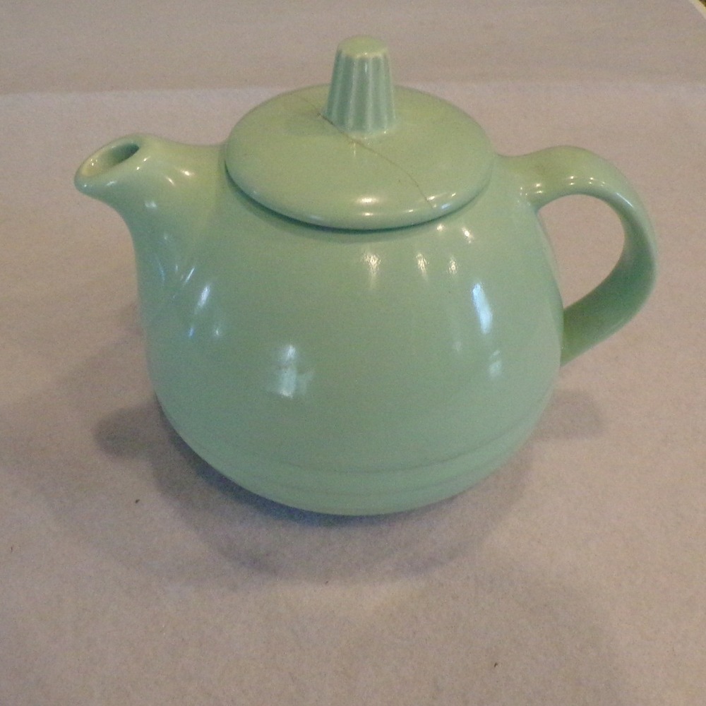 Vintage Marcrest Ceramic Teapot Seafoam Green